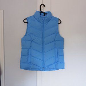 Light Blue Lands' End puffy vest